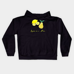 Lemon on a pear. Funny Punny puns. Fruit lovers Kids Hoodie